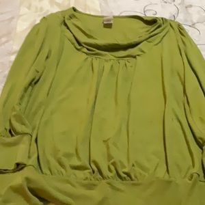 Just my size 2X apple green draped neck blouse